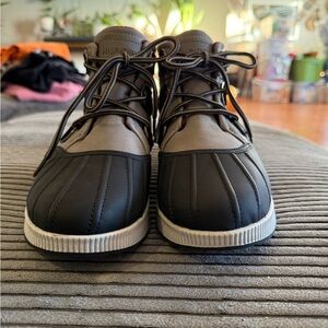 Tommy Hilfiger Black and Gray Lace Up Boots